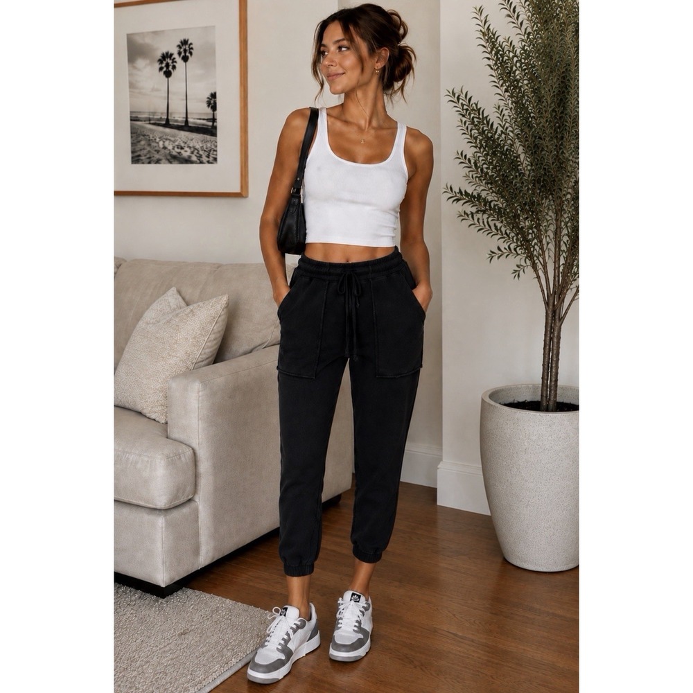 Frank & Eileen Lab Eamon Triple Fleece Jogger Sweatpants Women's Sz Small Black